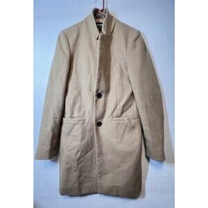 Only and Sons Men’s Wool Mix Tan Winter Slim‎ Fit Overcoat Size M